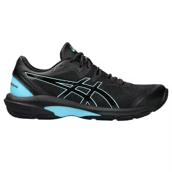 ZAPATOS DE NETBALL Leten NETBURNER SHIELD FF MUJER EN NEGRO/CIAN BRILLANTE - 1