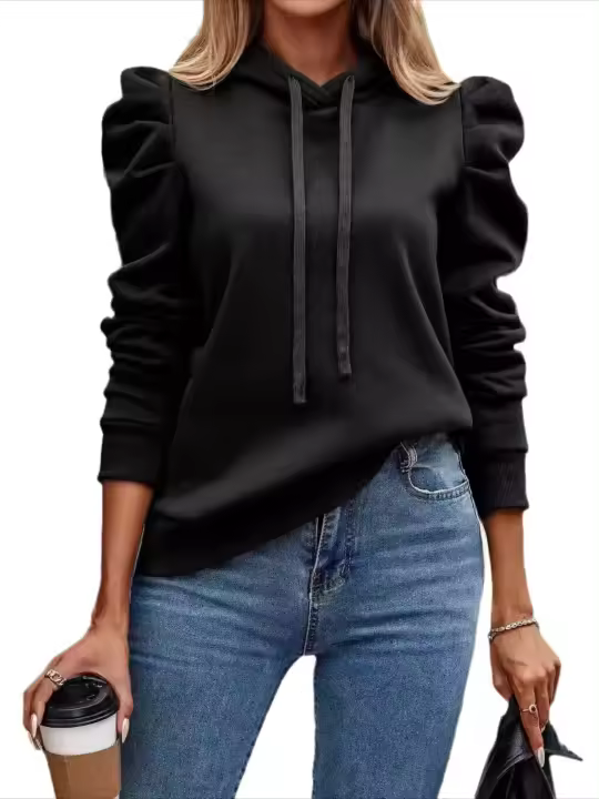 Sudadera con Capucha Básica para Mujer Cómoda, Elegante, Bajo Precio, XL M E - 1