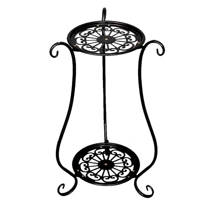 Estante de Metal elegante para plantas, soporte para macetas, balcón, sala de estar, decoración de dormitorio, 2 capas - 1