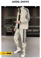 Ropa deportiva de moda para hombre, traje de Montañismo para trotar al aire libre, ropa informal suelta a rayas, primavera y otoño, nuevo - details 5