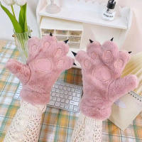 Guantes de Mano de Oso de Patas Calientes Mitones de Peluche para Actividades al Aire Libre y Viajes - details 3
