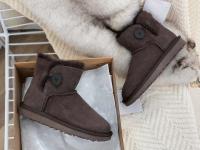 Nuevas botas de nieve con botón lateral portátiles para mujer de piel de oveja de invierno - details 5