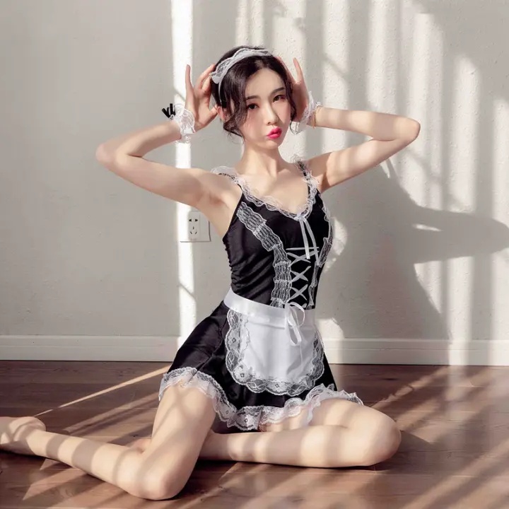 Lencería erótica caliente, lencería Sexy, uniforme sexy, disfraz de sirvienta seductora, lencería de sirvienta de juego de rol, cosplay senxual para mujer, sex shop - 1