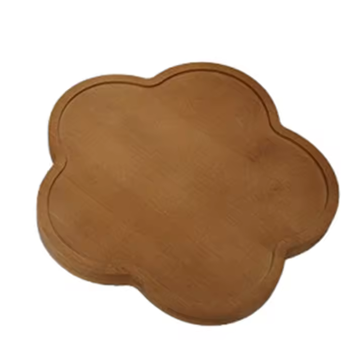 Bandeja alta Vintage elegante para postre, diseño de flores, plato de madera para aperitivos y frutas, adorno, bandeja de almacenamiento de estilo Simple, soporte para maceta - 1