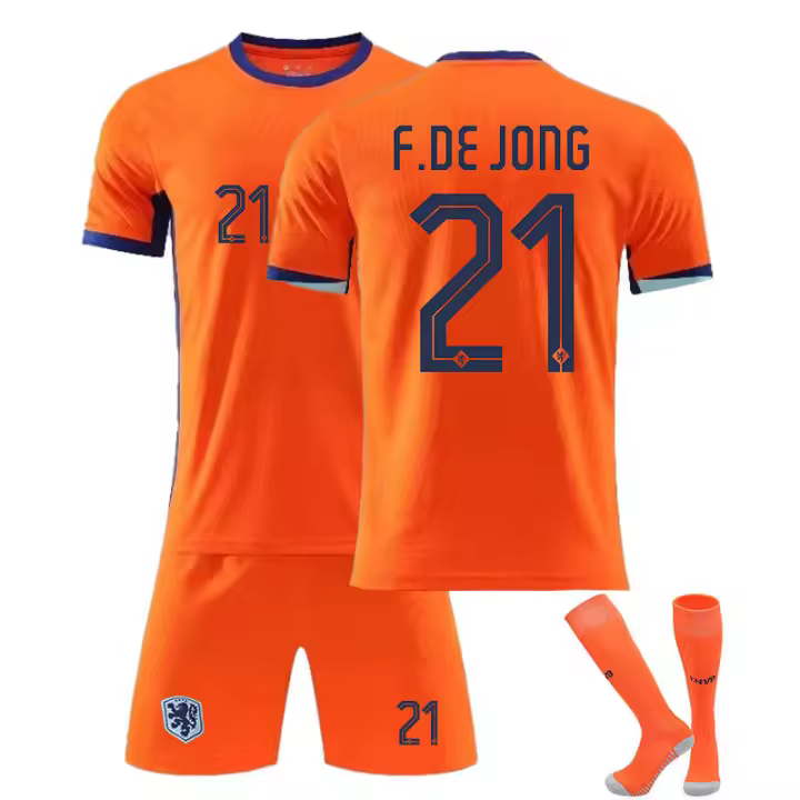 Kit de Fútbol Holandés Van Dyk 4, Depay 10, Robben 21 de Jong Conjunto de Camiseta Deportiva - 1