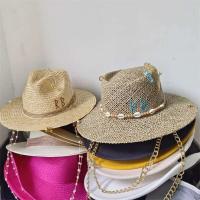 Cadena de perlas DIY corona cóncava nueva letra coreana playa hombres y mujeres sombrero punk color caramelo sol - details 1