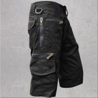 Los hombres sueltos rectos verano de gran tamaño tendencia casual mediados de pantalones multi-bolsillo de trabajo pantalones cortos de cinco pantalones - details 10