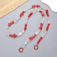Cadena para bolso con cuentas, cadena para teléfono cruzada, estilo largo, antipérdida, correa cruzada para teléfono móvil, correas universales para el cuello para teléfono de Color caramelo - details 3