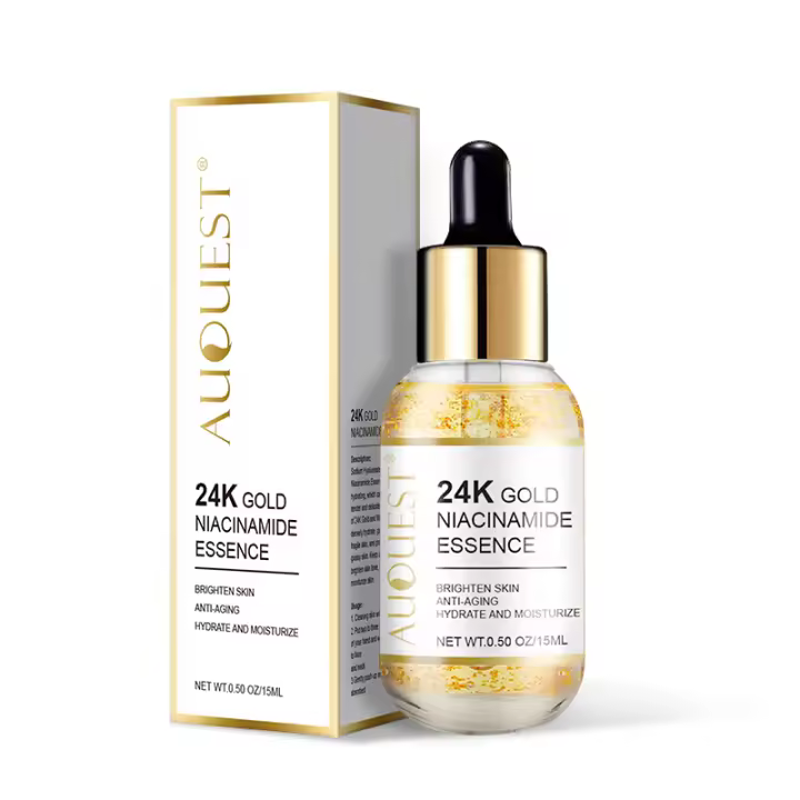 Suero Facial antiarrugas de oro de 24k, cuidado de los poros, ácido hialurónico, esencia hidratante, suero Facial para el envejecimiento, cuidado de la piel AuQuest - 1