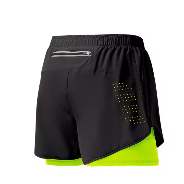 Shorts De Correr Para Hombre 2 En 1 Secado Rápido Entrenamiento De Gimnasio Fitness Running Pantalones De Verano Shorts Deportivos Con bolsillos exteriores - 1