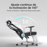 Ergonomica Escritorio, Silla Oficina Soporte Lumbar, Silla de Ordenador reclinable de ángulo Grande, Respaldo de , Negra - details 6