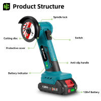 Amoladora Angular Inalámbrica Newbeny Herramienta Eléctrica de Carpintería para Batería Recargable - details 3