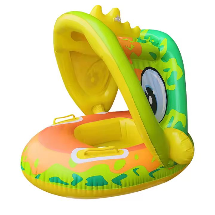 Flotador de piscina hinchable para niños con dosel desmontable, anillo de natación hinchable para bebés Juguetes acuáticos para el baño seguro de los niños en la playa de verano - 1