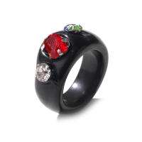 Anillos de resina coloridos de moda 2024 para mujer, anillos acrílicos simples vintage con diamantes de imitación, anillos geométricos de plástico estilo hip hop, joyería. - details 18