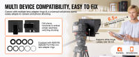 SucceBuy Teleprompter, aleación de aluminio de 10", aviso de escritorio con espectroscopio ajustable y control remoto, para YouTube, Twitch, Zoom, DSLR/cámara web/teléfono inteligente, grabación de video/transmisión en vivo - details 1
