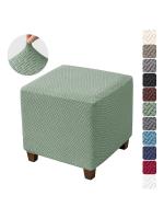 Cubierta de Taburete Ottoman Cuadrado Diseño Elástico Cubiertas de Pies de Jacquard - details 4