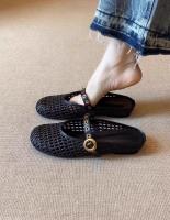 Sandalias Planas Retro Tejidas para Mujer 2025 Cómodas y Ligeras con Hebilla de Metal - details 0