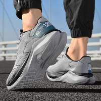 Zapatillas de correr transpirables con suela de goma para hombre, moda, gris - details 9