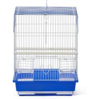 Prevue Pet Products - Jaula de Viaje para periquitos y pájaros pequeños con Alambre Blanco, Base de plástico Azul con Bandeja extraíble - details 0