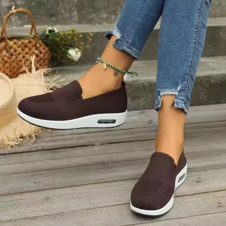 Zapatillas de Mocasines para Mujer Zapatos Ortopédicos, Zapatos Transpirables de Malla con Plataforma, Zapatos Sin Cordones - 1