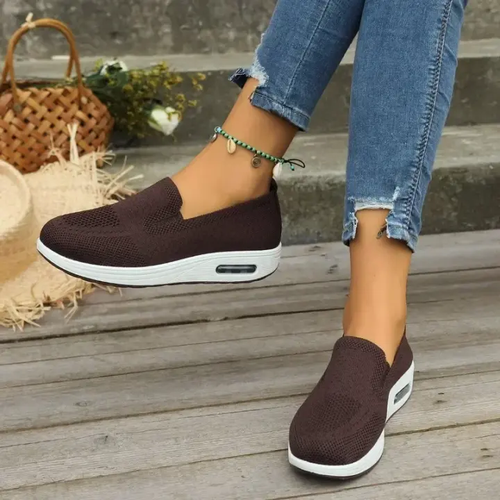 Zapatillas de Mocasines para Mujer Zapatos Ortopédicos, Zapatos Transpirables de Malla con Plataforma, Zapatos Sin Cordones - 1