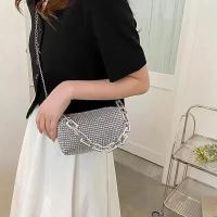 Bolso tipo cubo con diamantes de imitación de versión completa, bolso con bola de cadena brillante, mini bolso cruzado para mujer - details 7