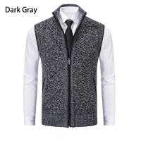 Suéter sin mangas de punto para hombre, cárdigan de terciopelo de lana con cremallera, jerséis de cuello alto, Chaleco de punto - details 7