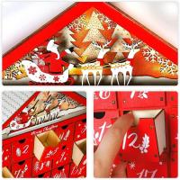 Calendario de Navidad para niños, accesorio creativo Con luz, 24 cajones de madera, regalo, 2024 - details 5