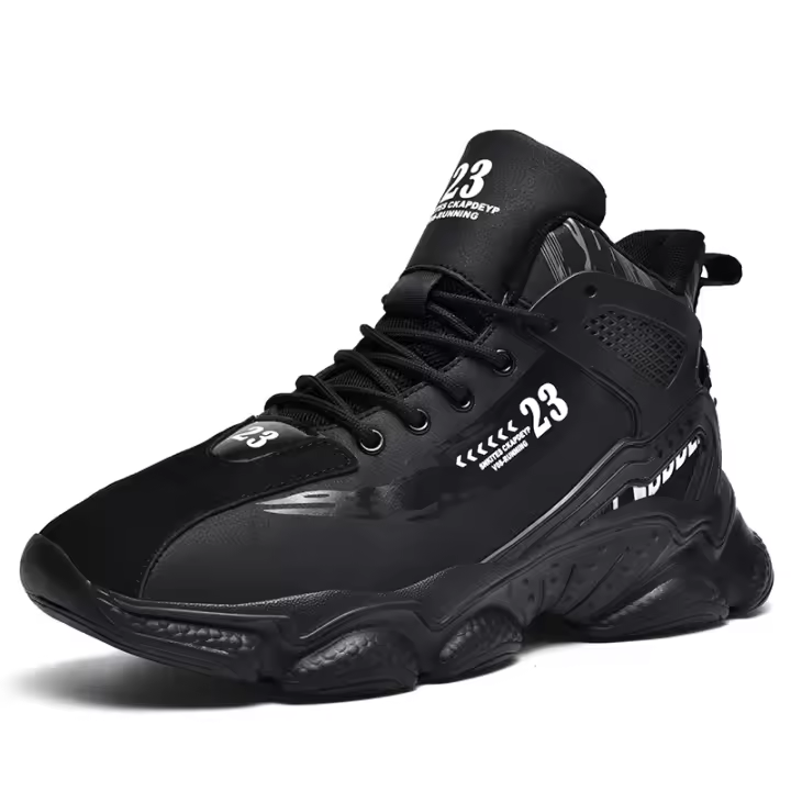 Zapatillas de deporte de cuero antideslizantes para hombre, zapatos de baloncesto cómodos, zapatos de tenis deportivos casuales transpirables, zapatillas de deporte para Niños Jóvenes - 1