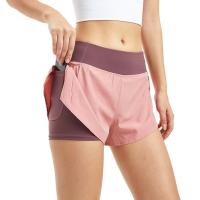 Pantalones cortos deportivos transpirables de secado rápido para mujer para gimnasio y fitness - details 1