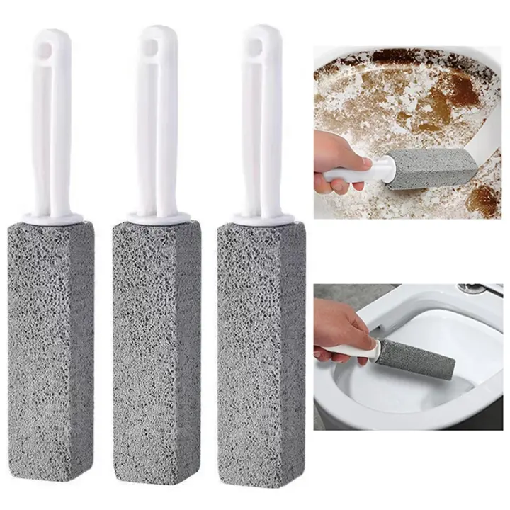 Cepillo de Limpieza Natural para Inodoro Piedra Pómez Largo con Mango Herramienta de Limpieza de Baño para el Hogar - 1