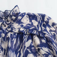 Conjuntos de Falda de Verano para Mujer OUWU Camisa de Manga Larga con Cuello de Lazo, Tops, Minifaldas Acampanadas, Estilo Vintage - details 8