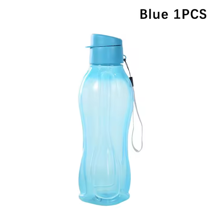 Botella de agua de plástico para deportes al aire libre, recipiente portátil de gran capacidad, Color sólido, 800ML - 1