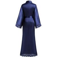 Vestido tipo kimono largo Sexy para mujer, bata de baño de encaje, lencería, camisón de seda helada, camisón de Color sólido, ropa de dormir de talla grande #     0701 - details 33