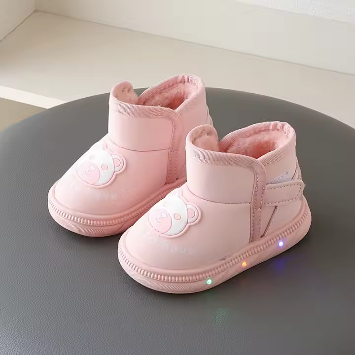 Otoño nuevas botas de nieve de algodón grandes lindas luces apiladas botas calientes de los niños engrosadas tesoro masculino botas de algodón antideslizantes tesoro femenino - 1