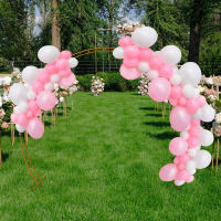 Arco de Boda de Hierro Base de Columna de Circulo Kit de Soporte para Decoración de Fiesta de Cumpleaños 2.7 x 2.3 m - details 0