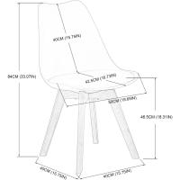 Sillas de Comedor Nórdicas Paquete de 4 Diseño Ergonómico con Cojín y Resalto Madera de Haya - details 2