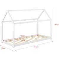 Cama para niños de Madera 206x98x142cm Cama Infantil Forma de casa Blanco Mate - details 16