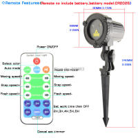 ESHINY Outdoor IP65 R&G Laser Moving Starry Stars Projector Remote Xmas Party House Wall Tree Garden Landscape Light B201N6 - details 16