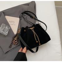 Bolso bandolera vintage para mujer - Bolso tipo cubo con correa ajustable, cierre con cordón, marrón café/negro - Bolso de mano para el día a día, formal, eventos especiales - Bolso duradero para mujer, bolso cruzado, accesorio para eventos nocturnos - details 11