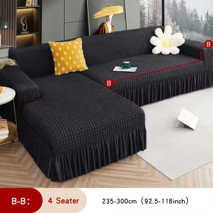Funda de Sofá Seersucker 3D Funda Antideslizante con Estera para Dormitorio - 1
