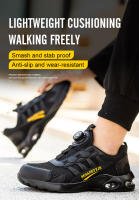 Zapatos De Seguridad Para Hombre Con Botones Giratorios Y Punta De Acero Indestructibles Antipinchazos Y Con Almohadilla De Aire Botas De Trabajo Con Suela De Goma Material De Tela Y Algodón - details 3