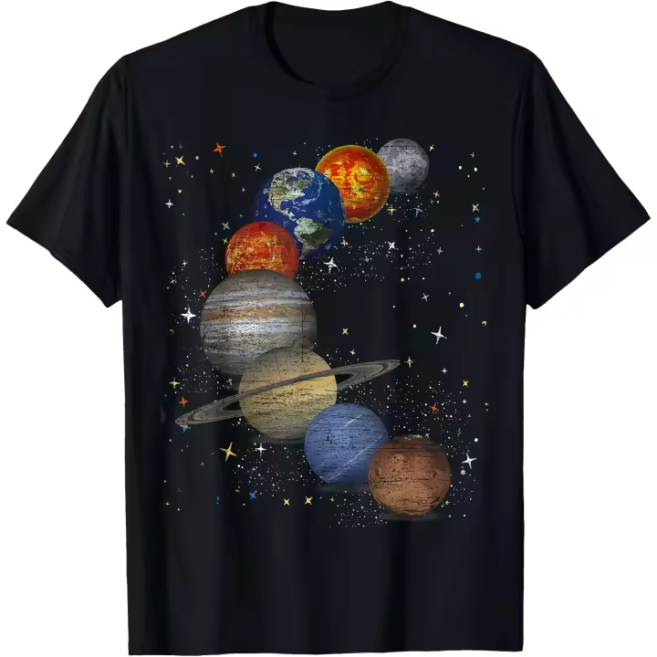 Galaxy Planets Sun Universe Outer Space Science camiseta para hombre - 1