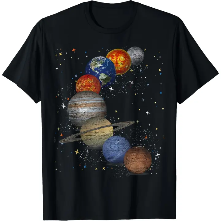 Galaxy Planets Sun Universe Outer Space Science camiseta para hombre - 1