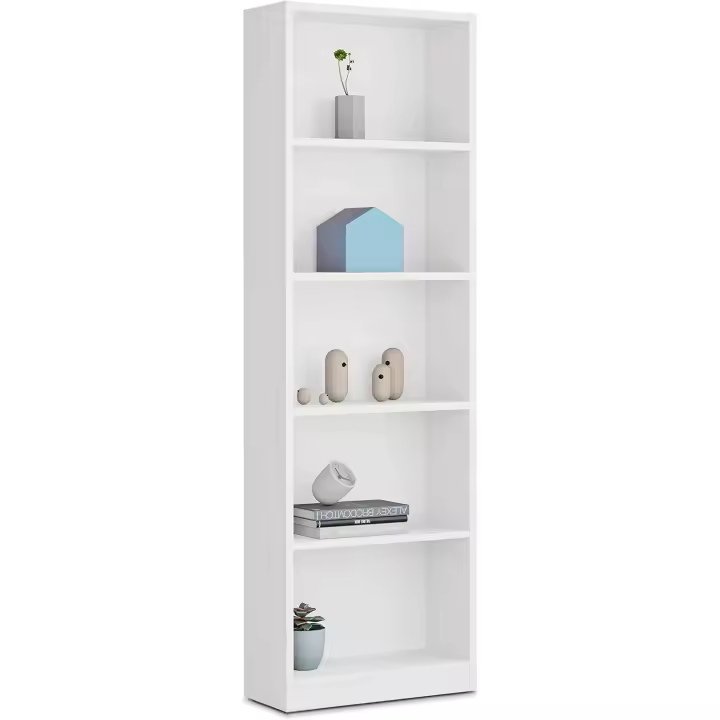 Habitdesign Estantería Juvenil 6 baldas, Librería Vertical, Modelo I-Joy, Acabado en Color Blanco Artik, Medidas: 180 cm (Alto) x 52 cm (Ancho) x 25 cm (Fondo) - 1