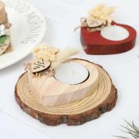 Soportes de madera candelabro en forma de corazón decoración de escritorio portátil portavelas boda fiesta aniversario regalos románticos - details 2