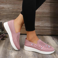 Zapatillas de deporte de malla transpirable para mujer, zapatos cómodos con flores, suaves y sólidos, a la moda, ligeros, 2022 - details 21
