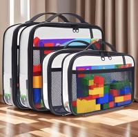 Nueva bolsa de almacenamiento de malla negra con cremallera de Amazon, bolsa de separación para cosméticos y artículos diversos, bolsa portátil de mano - details 4