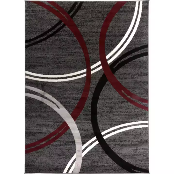Alfombra de Pelo Corto Lavable Moderna Material de Poliéster Non-Slip Forma Rectangular - 1