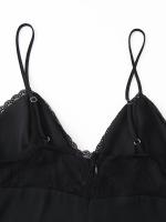 Ropa de mujer europea y americana temperamento ajustado con cuello en V empalme de encaje vestido de tirantes sin espalda - details 13